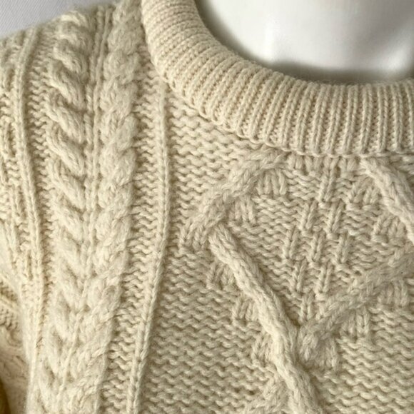 v i n t a g e :: Irish Wool Aran Fisherman Cable Knit Sweater - Picture 4 of 9